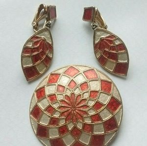 VINTAGE PIN & EARRINGS SET